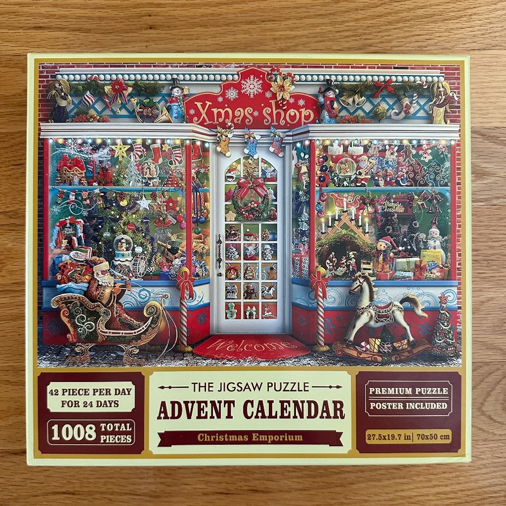 NIB Advent Calendar Jigsaw Puzzle Christmas Shop 1000 Piece
